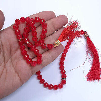 تسبیح 33دانه تک رنگ عقیقی کد11