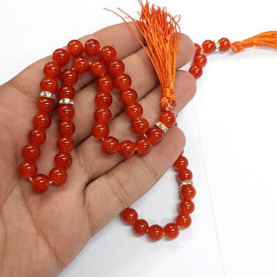 تسبیح 33دانه تک رنگ عسلی پررنگ کد24