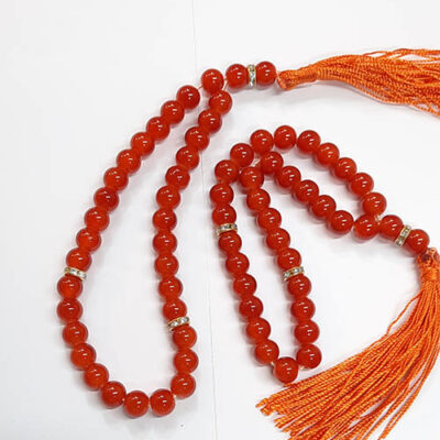 تسبیح 33دانه تک رنگ عقیقی کد24