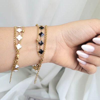 دستبند سه لاین ونکلیف تمام استیل