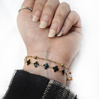 دستبند دو لاین استیل دستبند دوتایی استیل دستبند دخترانه دولاین دستبند زنانه دولاین دستبند استیل دولاین خرازی آرامیس (3)