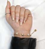 دستبند دولاین ستاره سنگی مرواریدی بازنجیر خلخال