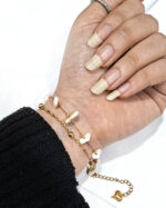 دستبند دولاین سنگ صدفی شکسته بازنجیر خلخال