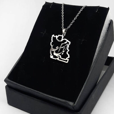 گردنبند استیل ایران نقره ای کد234