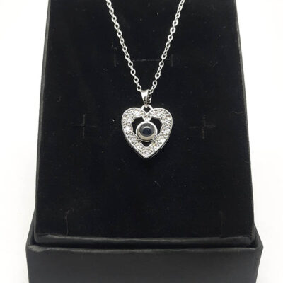 گردنبند به صد زبان دوستت دارم قلب کد327