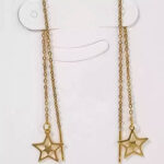 گوشواره بخیه ای استیل دو ستاره 