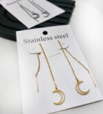 گوشواره بخیه ای استیل ماه