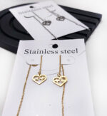 گوشواره بخیه ای استیل دوقلب