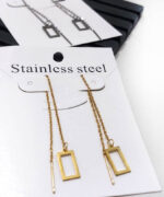 گوشواره بخیه ای استیل مستطیل