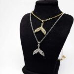 گردنبند استیل دم وال نگیندار 