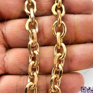 زنجیر استیل طلایی سایز2/5عرض9میل کد150 فروش نیم متری