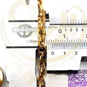 زنجیر استیل طلایی عرض6میل کد161 فروش نیم متری