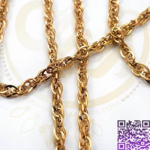 زنجیر استیل طلایی عرض4میل کد161 فروش نیم متری