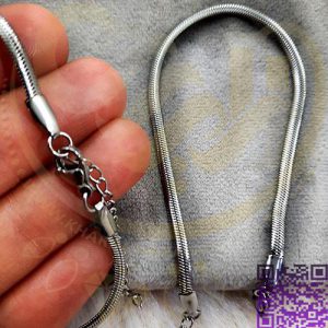 زنجیرماری دستبند عرض3میلیمتر استیل نقره ی